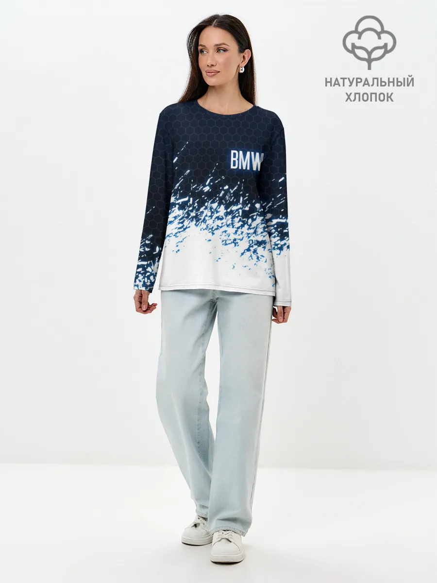 Лонгслив женский. Хлопок / BMW