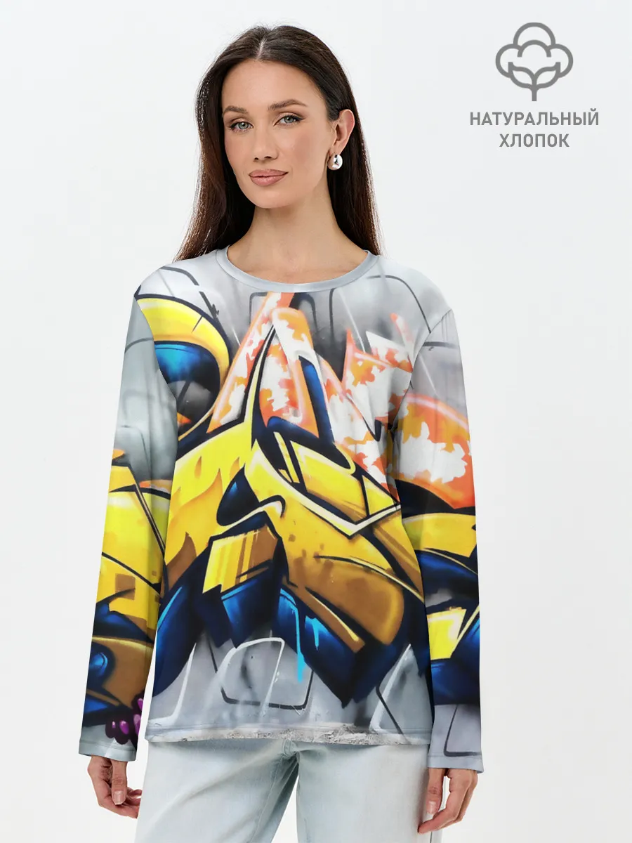 Лонгслив женский. Хлопок / Street art