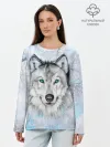 Лонгслив женский. Хлопок / Волк