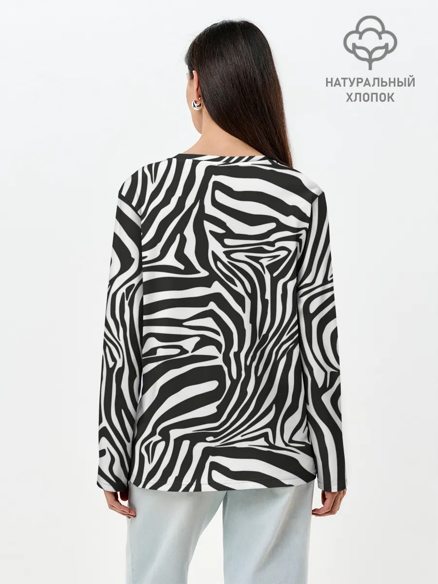 Лонгслив женский. Хлопок / Полосы зебры