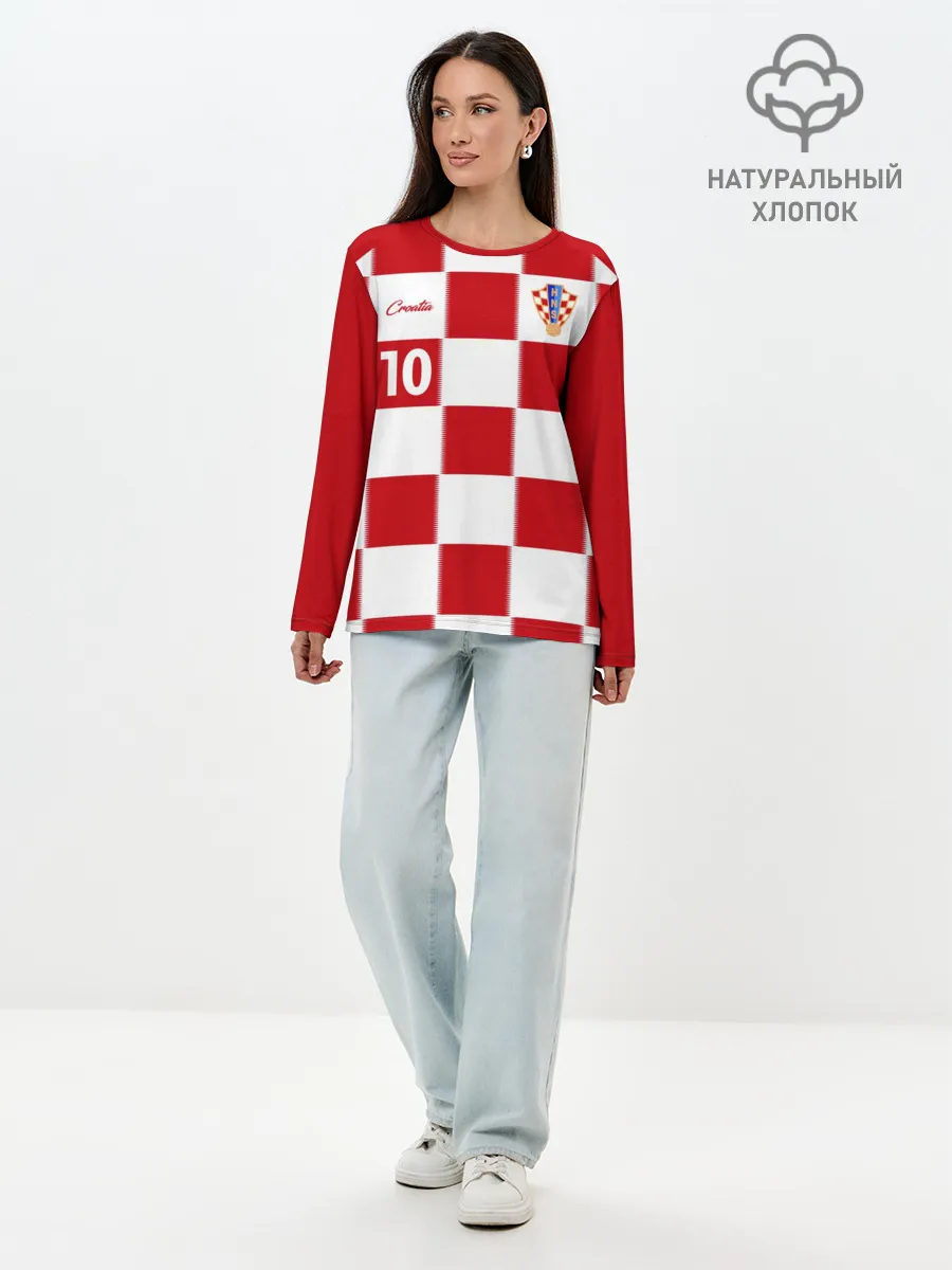 Лонгслив женский. Хлопок / Лука Модрич, Сборная Хорватии