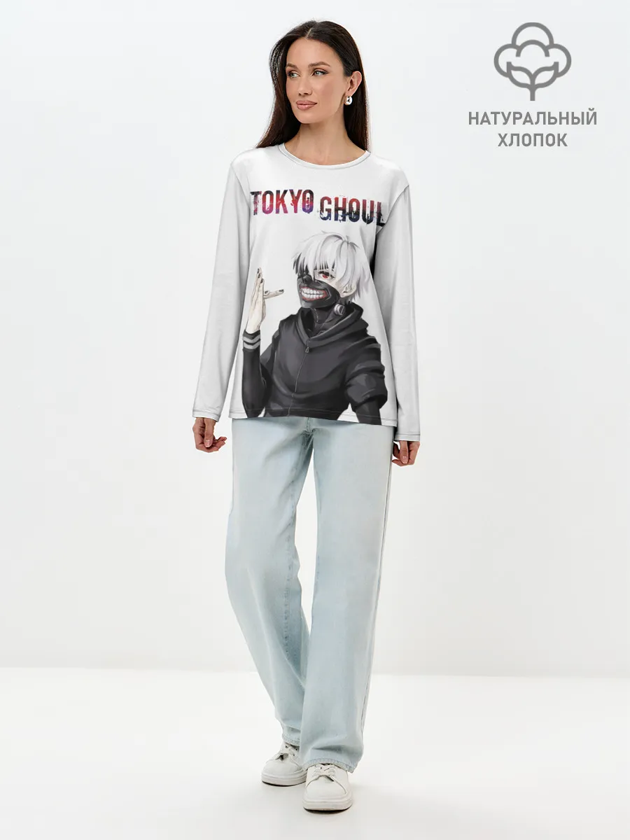 Лонгслив женский. Хлопок / Kaneki Ken в профиль