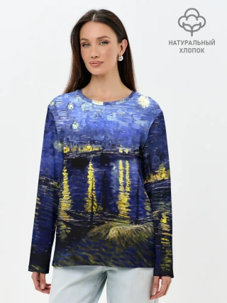 Лонгслив женский. Хлопок / Морской причал