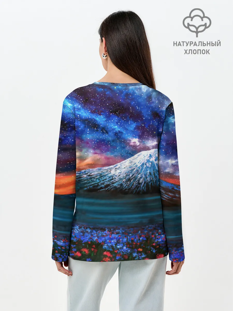 Лонгслив женский. Хлопок / Космос