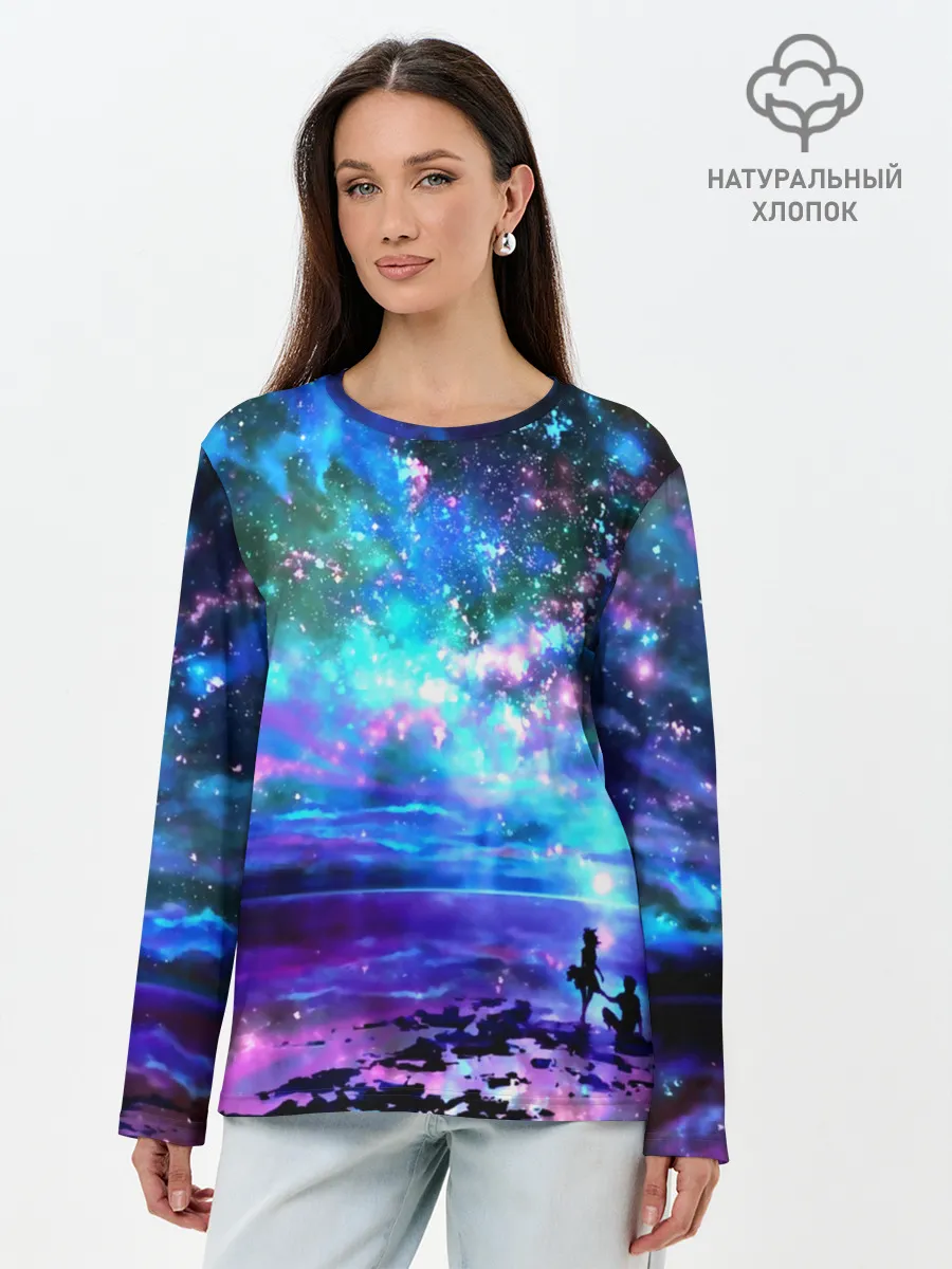 Лонгслив женский. Хлопок / Романтика