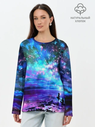 Лонгслив женский. Хлопок / Романтика