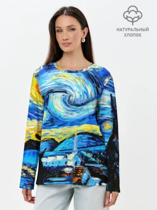 Лонгслив женский. Хлопок / Искусство