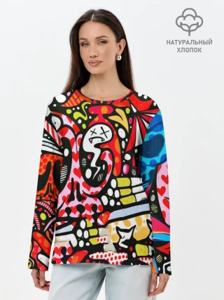 Лонгслив женский. Хлопок / Современное искусство