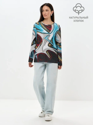 Лонгслив женский. Хлопок / Стиль улицы