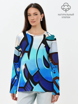 Лонгслив женский. Хлопок / wow graffiti