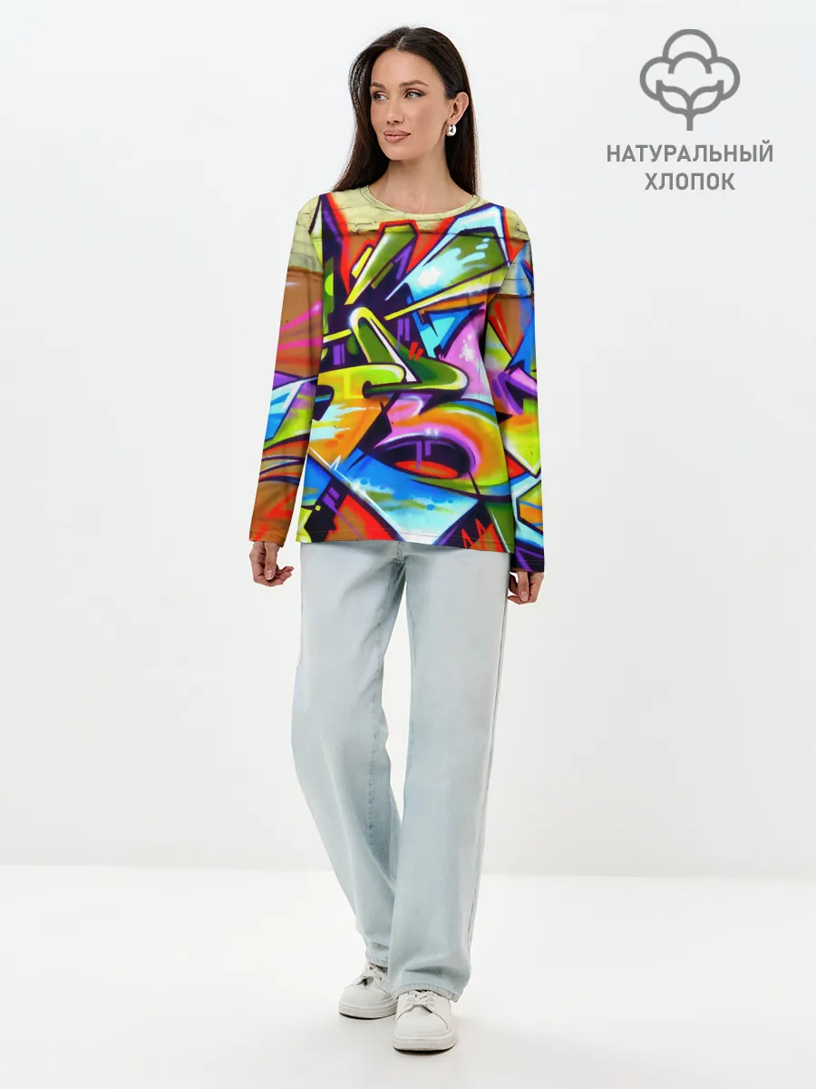 Лонгслив женский. Хлопок / Кислота