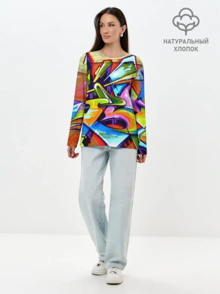 Лонгслив женский. Хлопок / Кислота