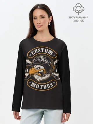 Лонгслив женский. Хлопок / American eagle with cigar