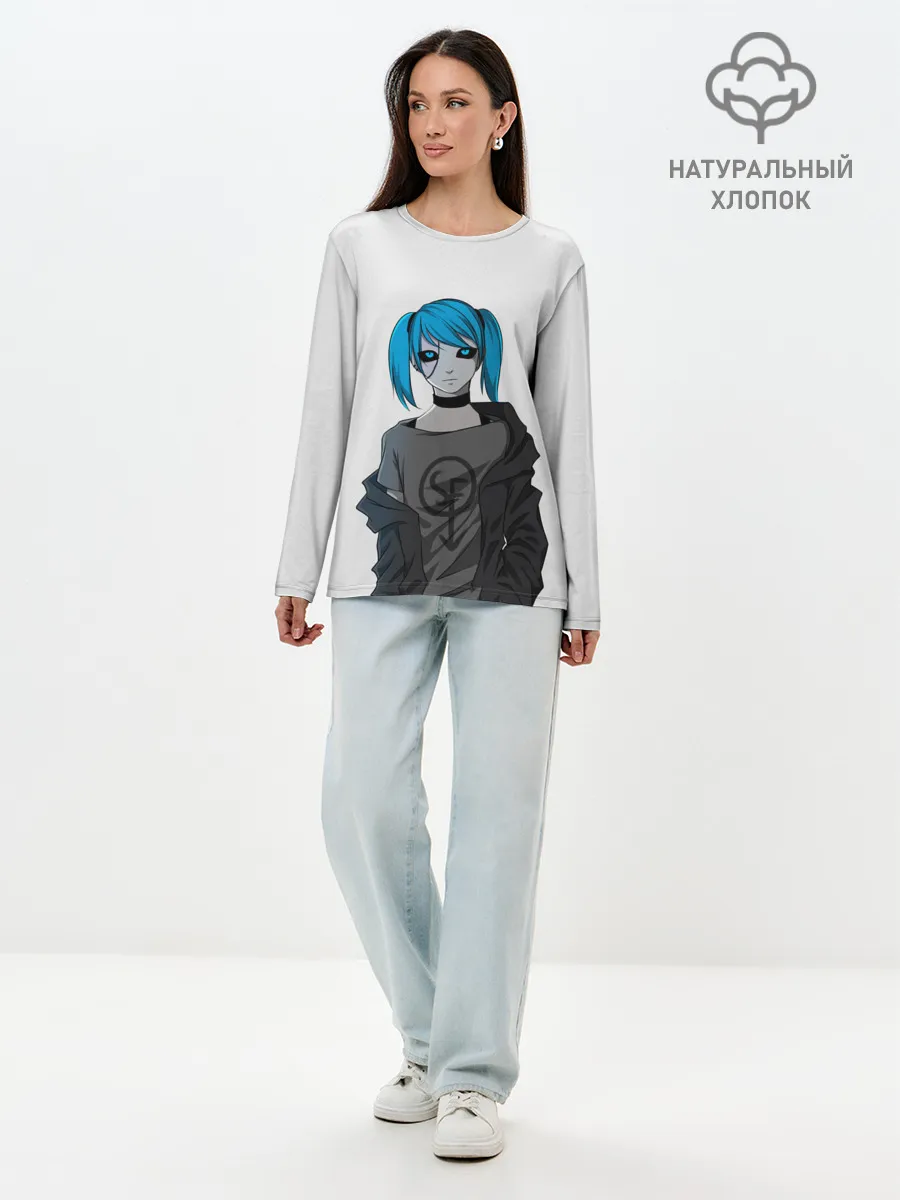 Лонгслив женский. Хлопок / Салии Фейс