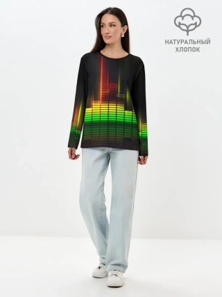 Лонгслив женский. Хлопок / эквалайзер