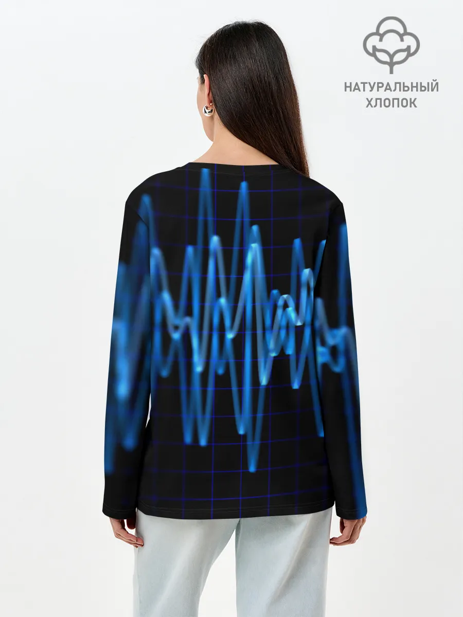 Лонгслив женский. Хлопок / Электро стиль