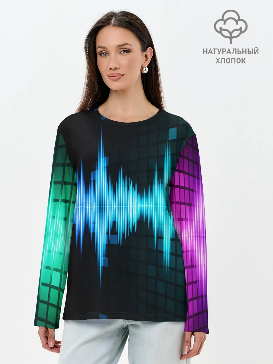 Лонгслив женский. Хлопок / neon music