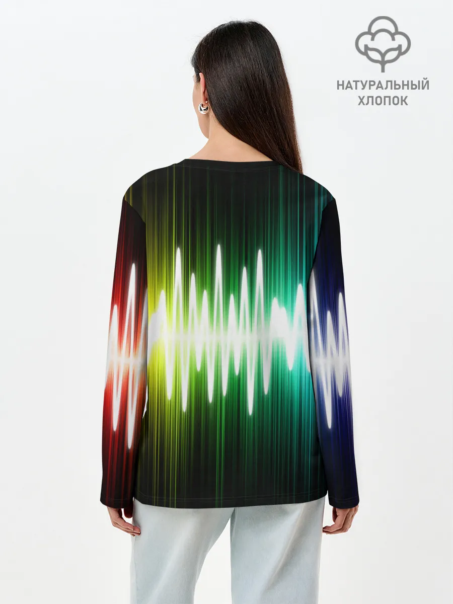 Лонгслив женский. Хлопок / music