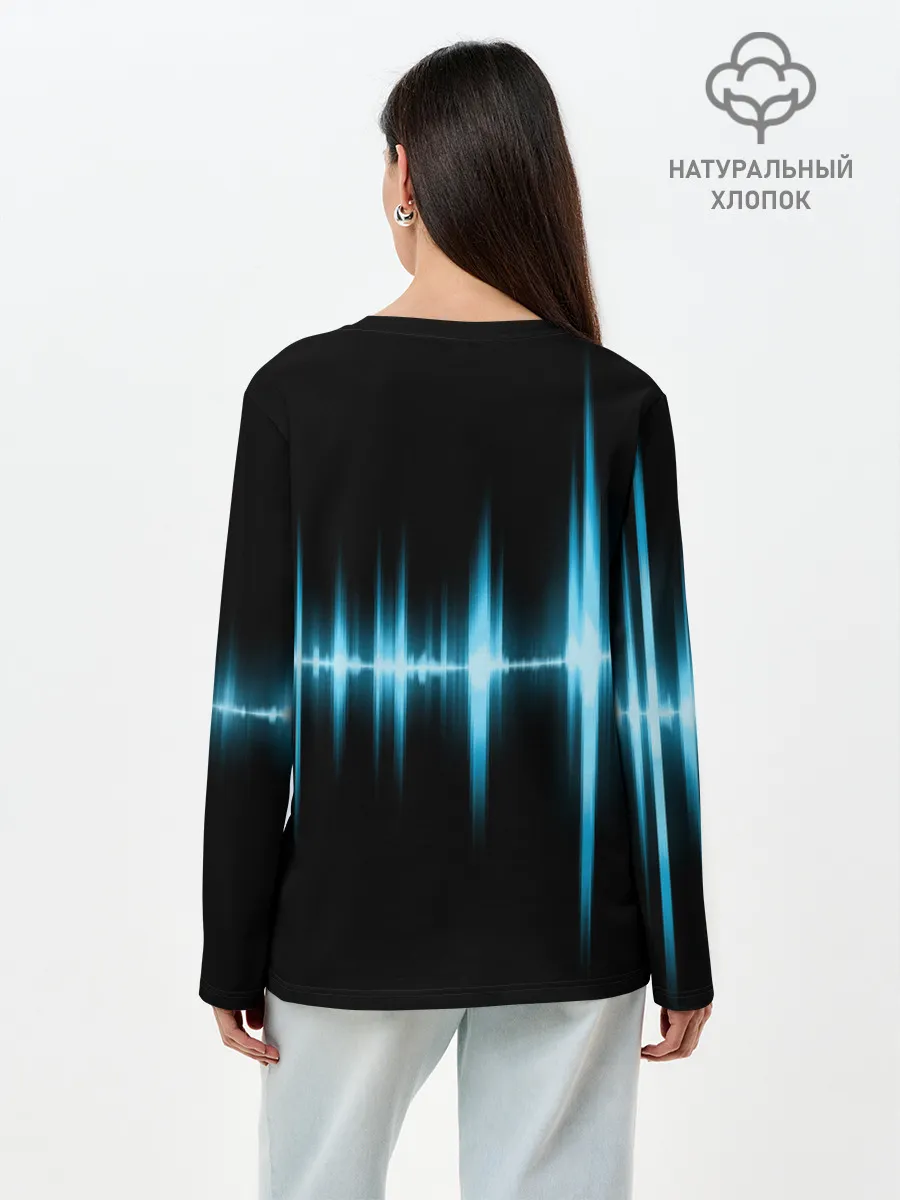 Лонгслив женский. Хлопок / Текстура эквалайзера