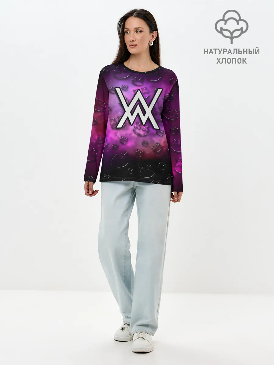 Лонгслив женский. Хлопок / Alan Walker & Marshmello