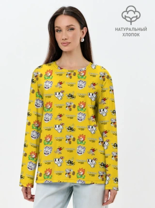 Лонгслив женский. Хлопок / Cuphead