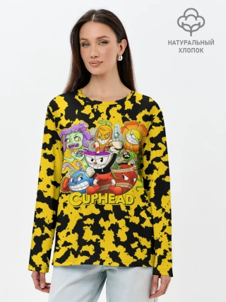 Лонгслив женский. Хлопок / Cuphead
