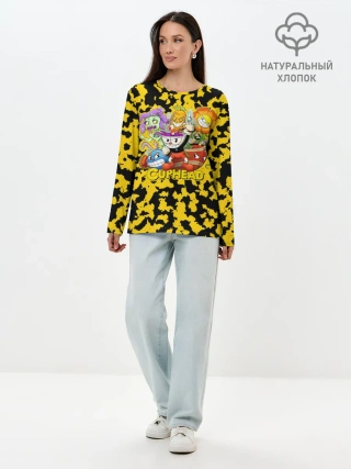 Лонгслив женский. Хлопок / Cuphead