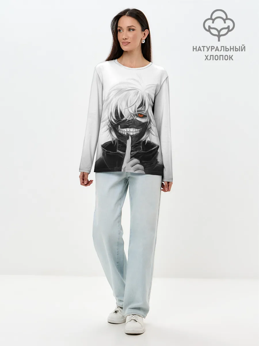 Лонгслив женский. Хлопок / Kaneki Ken в анфас