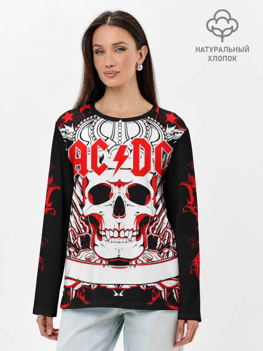 Лонгслив женский. Хлопок / AC/DC