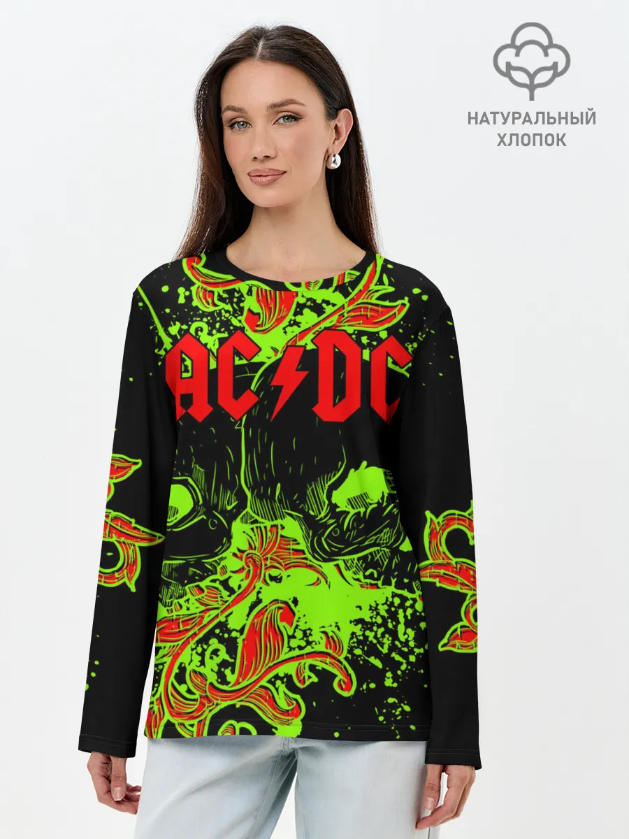 Лонгслив женский. Хлопок / AC/DC