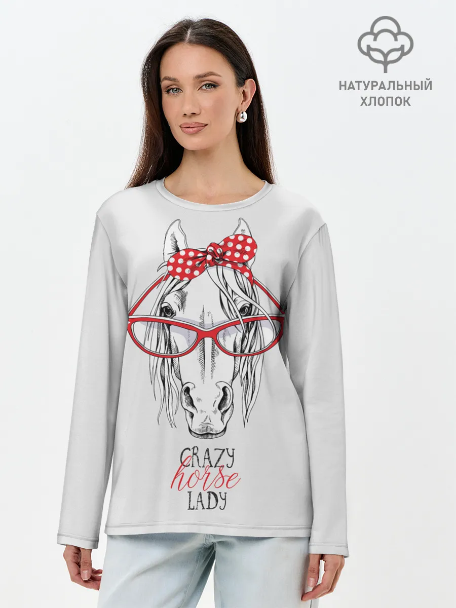 Лонгслив женский. Хлопок / Crazy horse lady