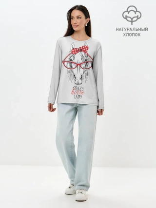 Лонгслив женский. Хлопок / Crazy horse lady
