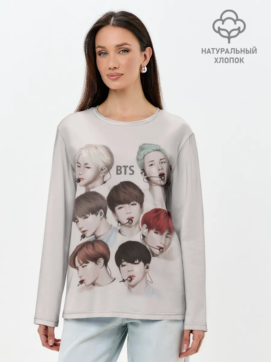 Лонгслив женский. Хлопок / BTS
