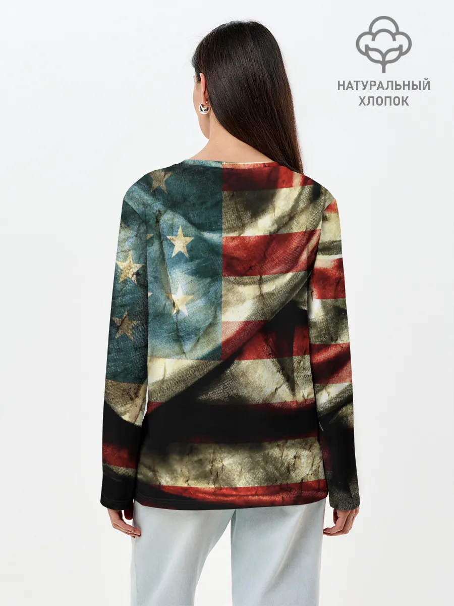 Лонгслив женский. Хлопок / USA 3D