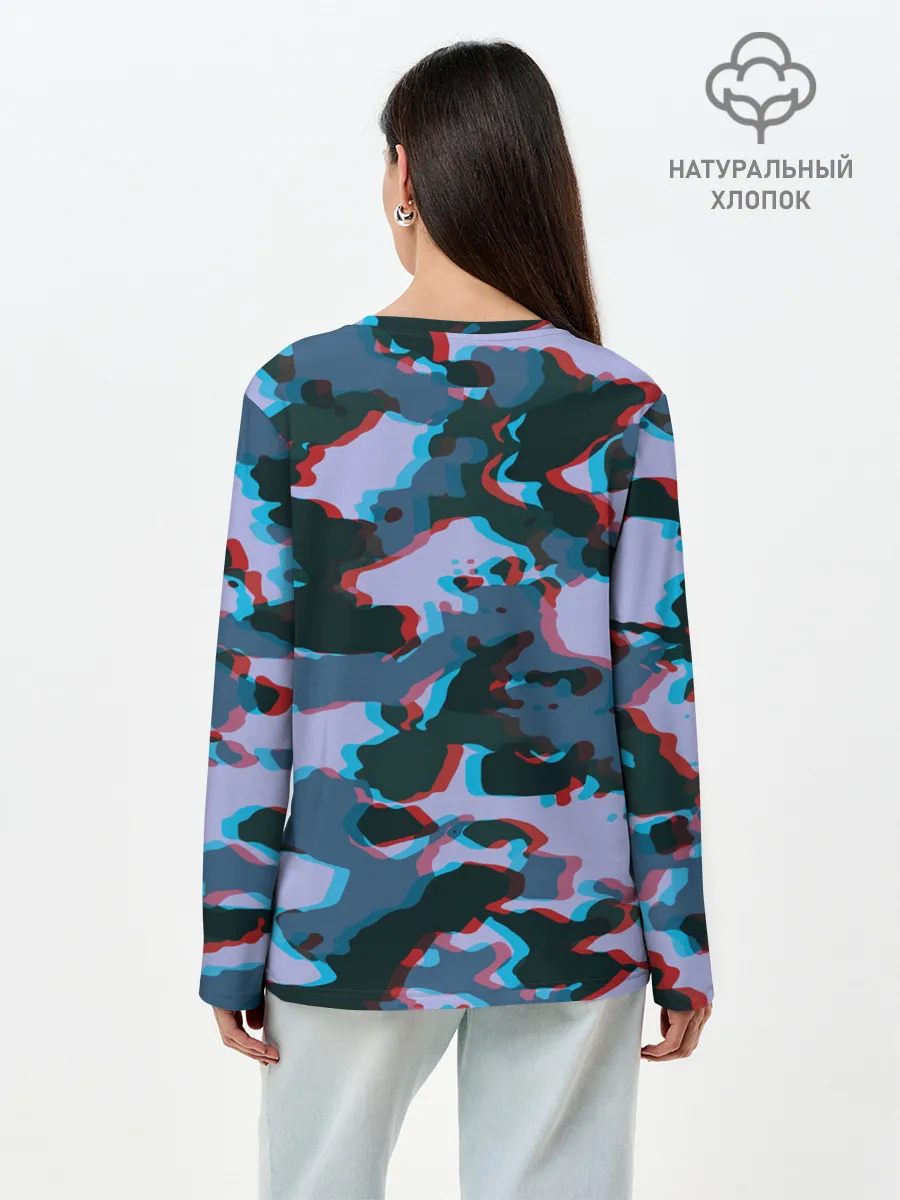 Лонгслив женский. Хлопок / Камуфляж
