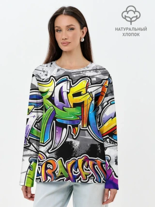 Лонгслив женский. Хлопок / city street