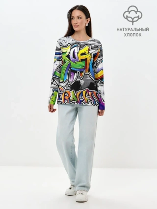 Лонгслив женский. Хлопок / city street