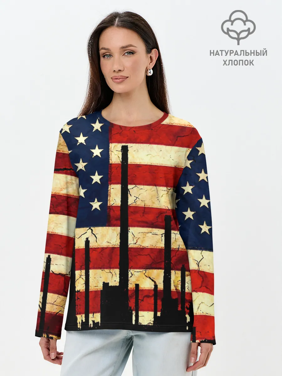 Лонгслив женский. Хлопок / USA URBAN