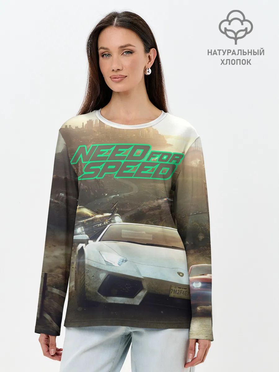 Лонгслив женский. Хлопок / Need for Speed