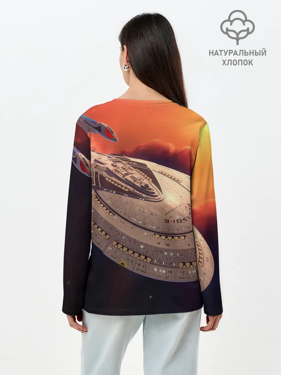 Лонгслив женский. Хлопок / Звездный путь