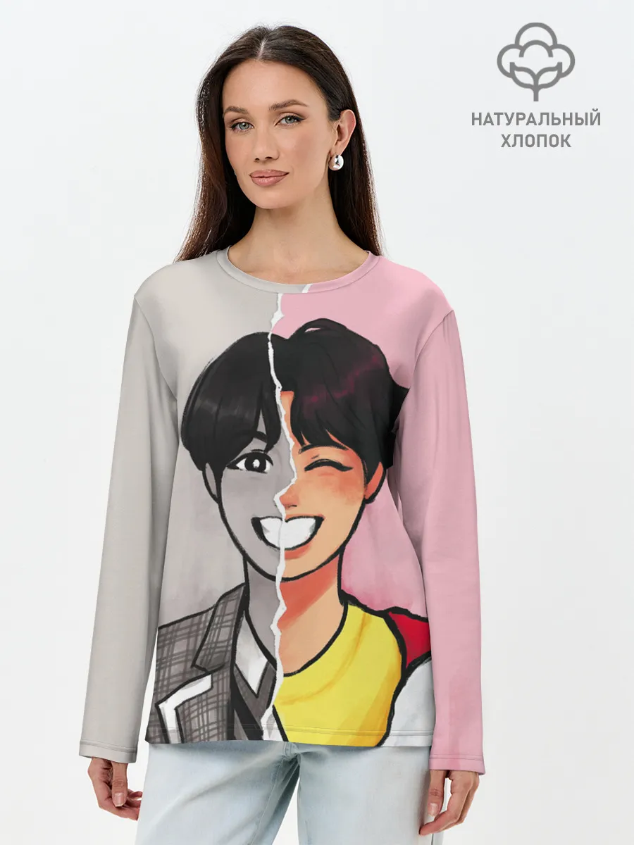 Лонгслив женский. Хлопок / K-Pop
