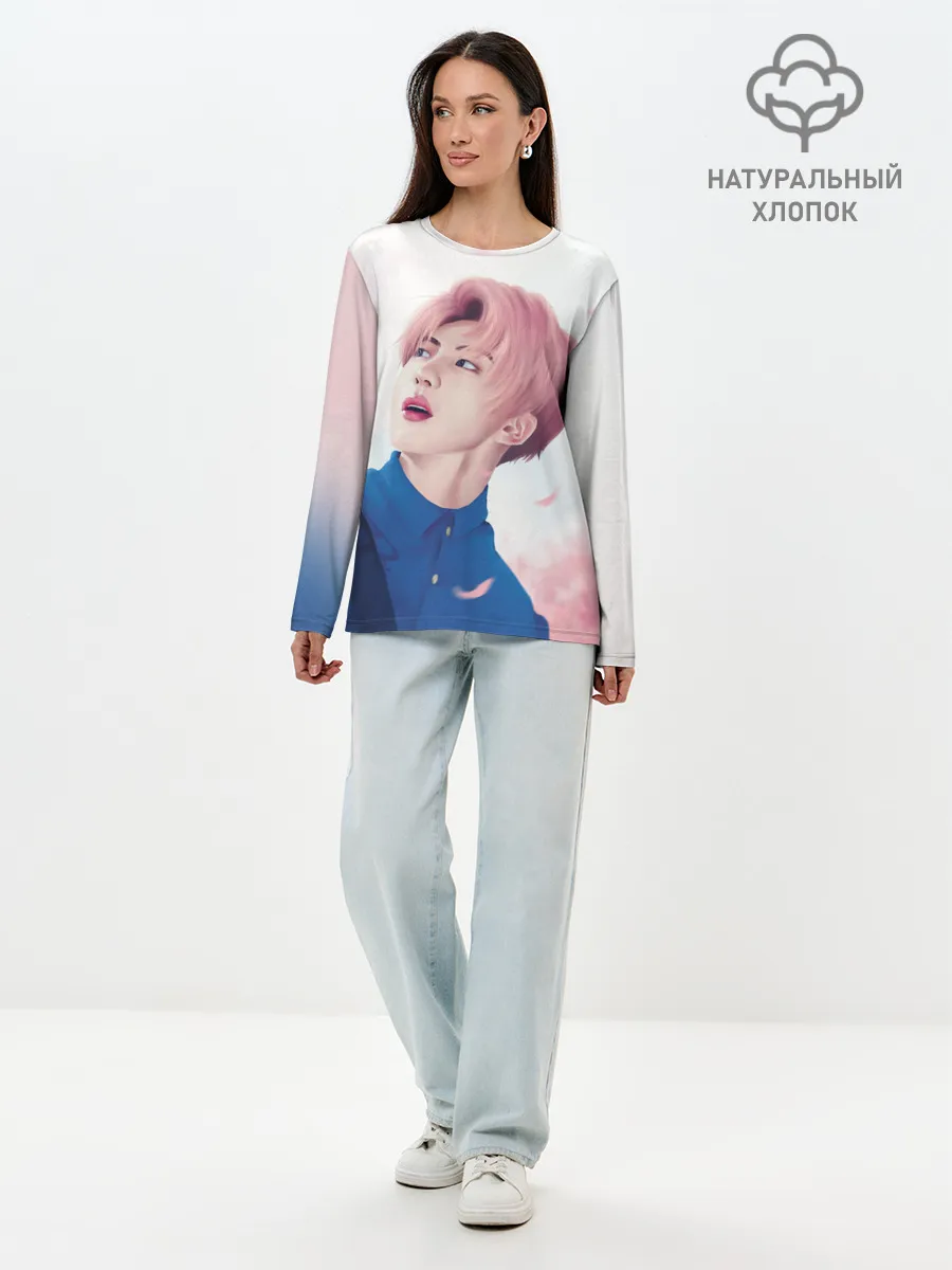 Лонгслив женский. Хлопок / Сакура