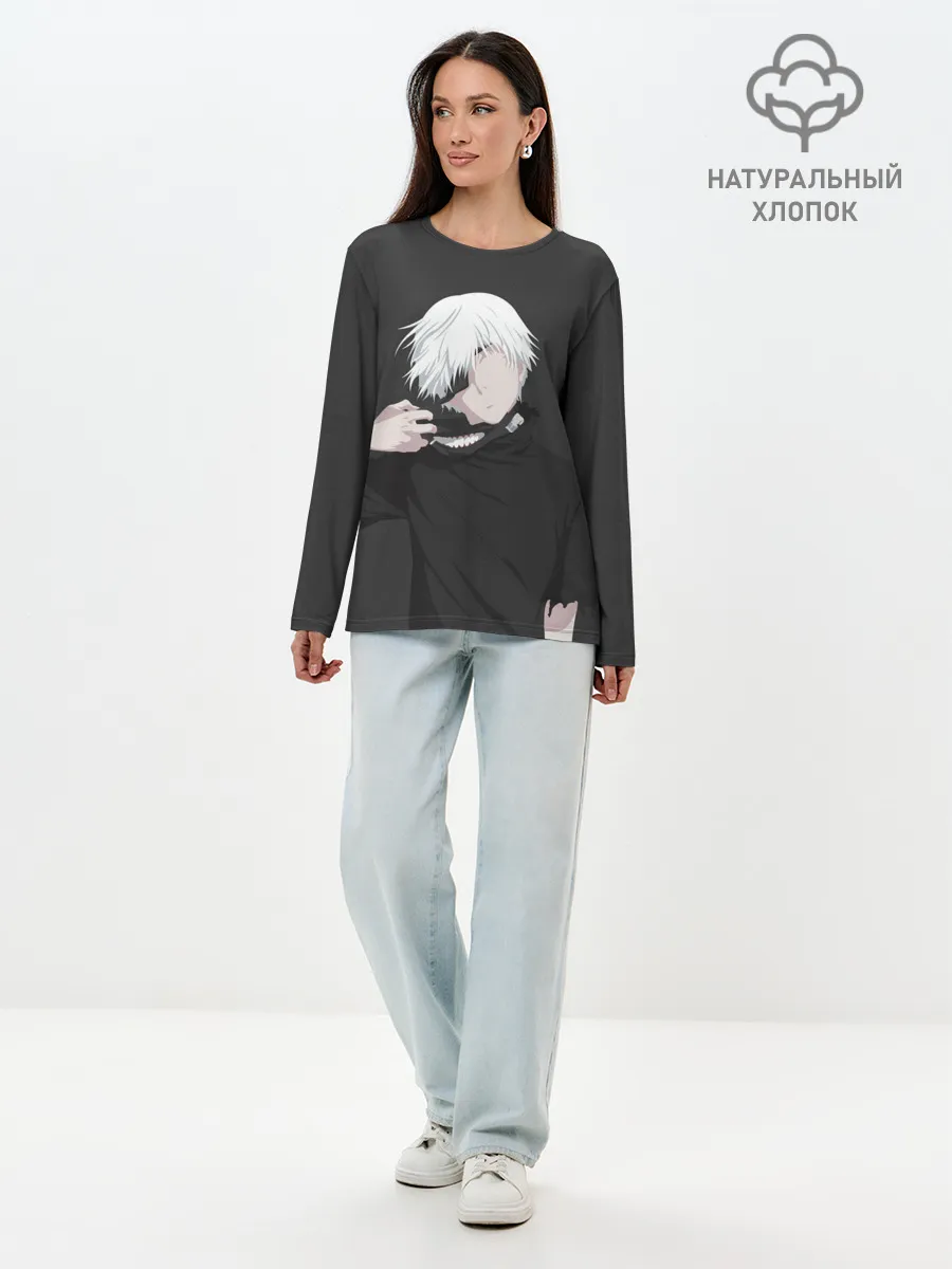 Лонгслив женский. Хлопок / Kaneki Ken снимает маску