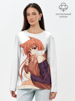 Лонгслив женский. Хлопок / Волчица и пряности