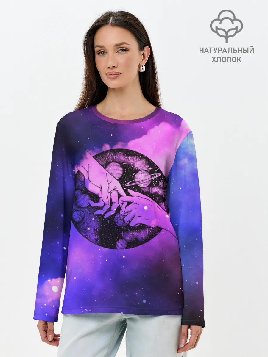 Лонгслив женский. Хлопок / космос