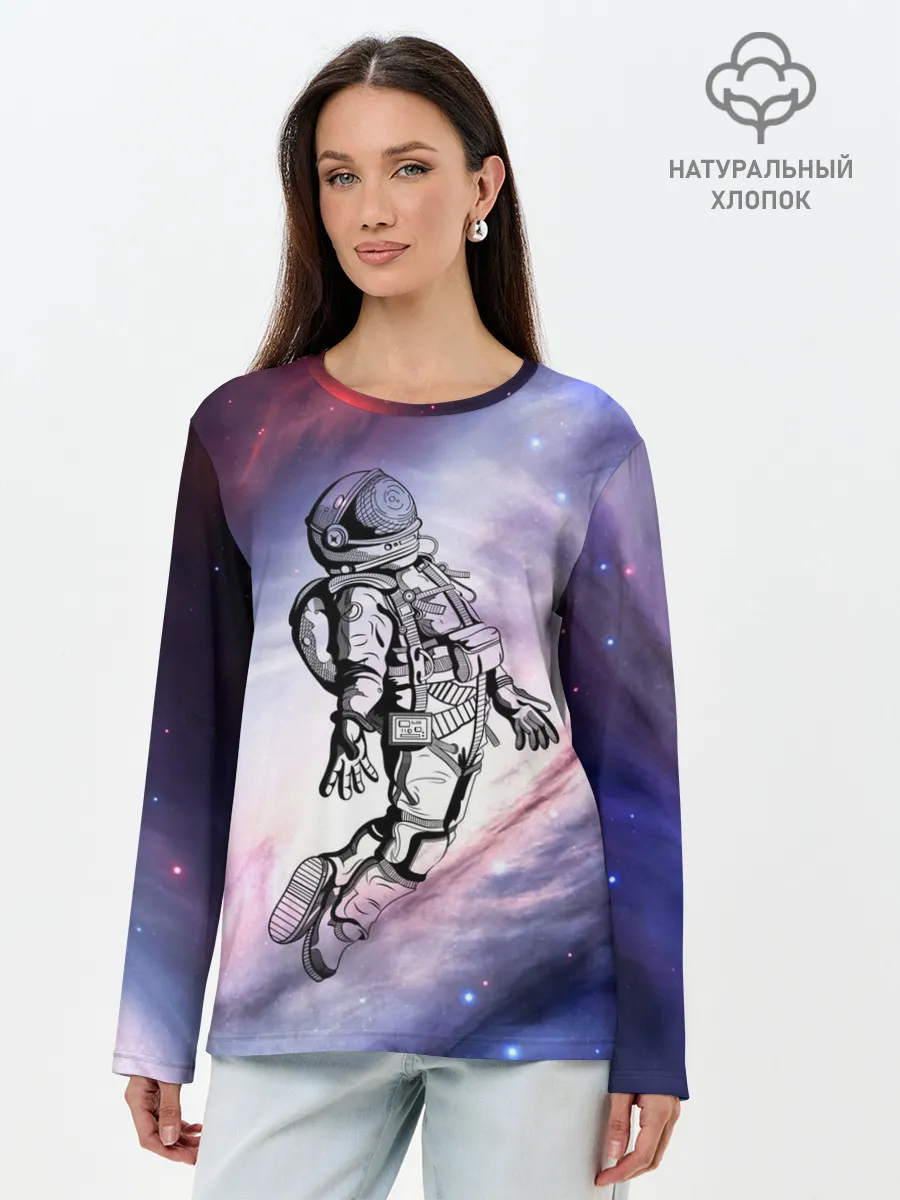 Лонгслив женский. Хлопок / космос