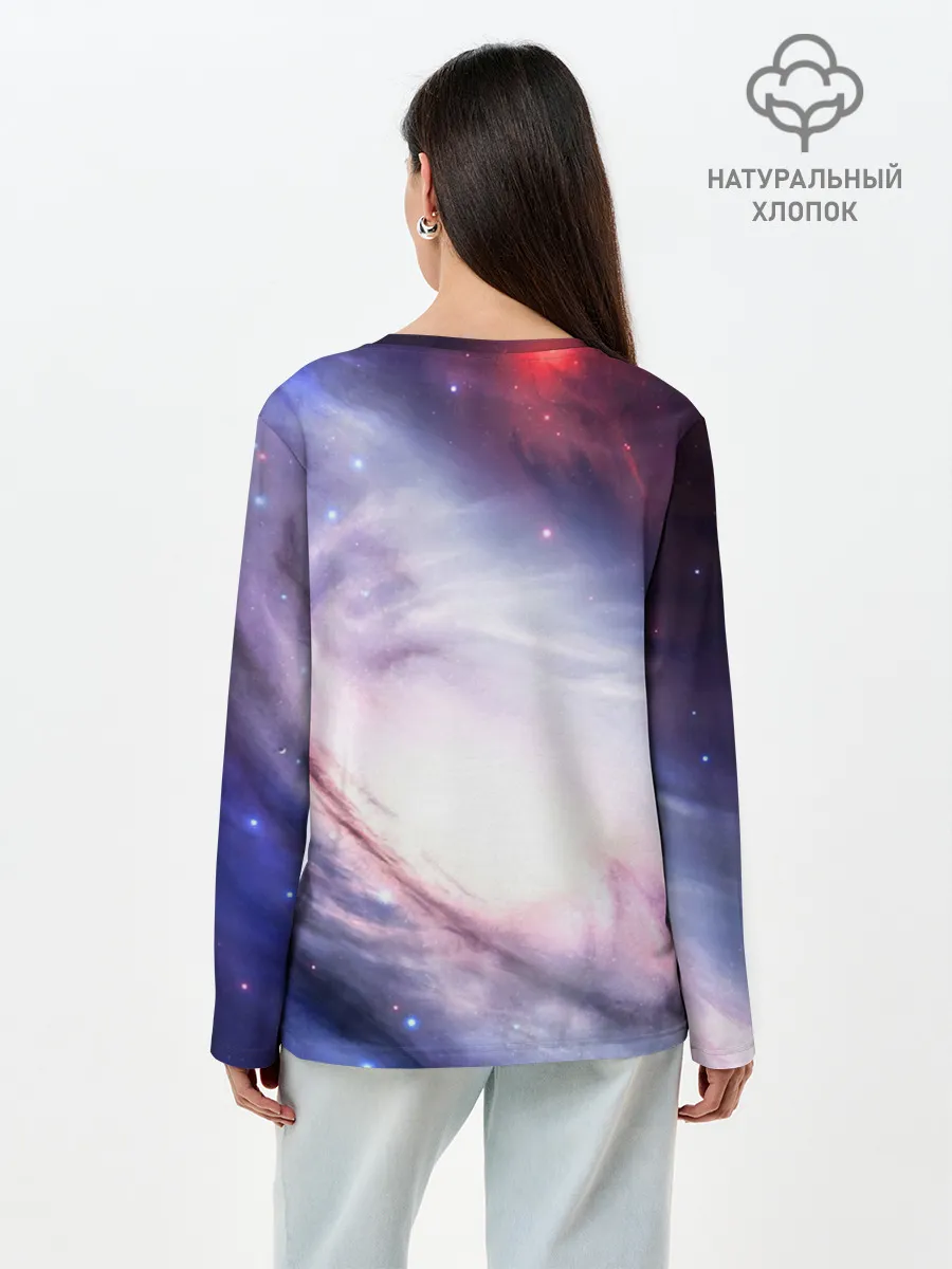 Лонгслив женский. Хлопок / космос