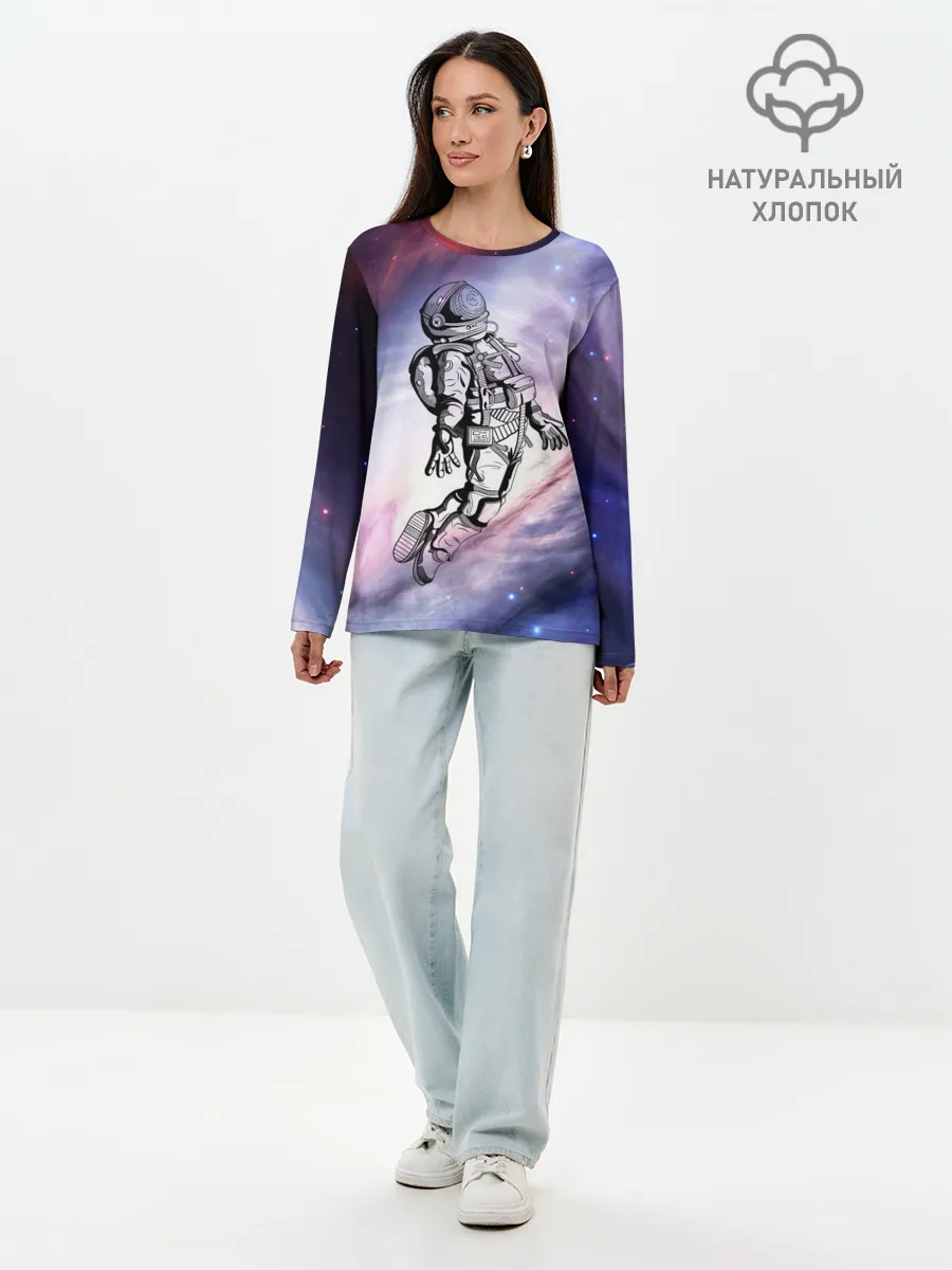 Лонгслив женский. Хлопок / космос