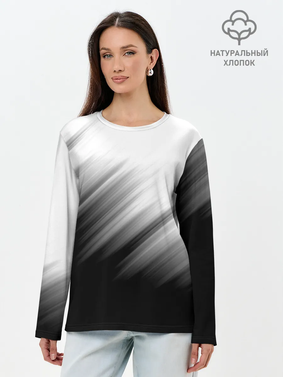 Лонгслив женский. Хлопок / ПОЛОСЫ И НИЧЕГО ЛИШНЕГО