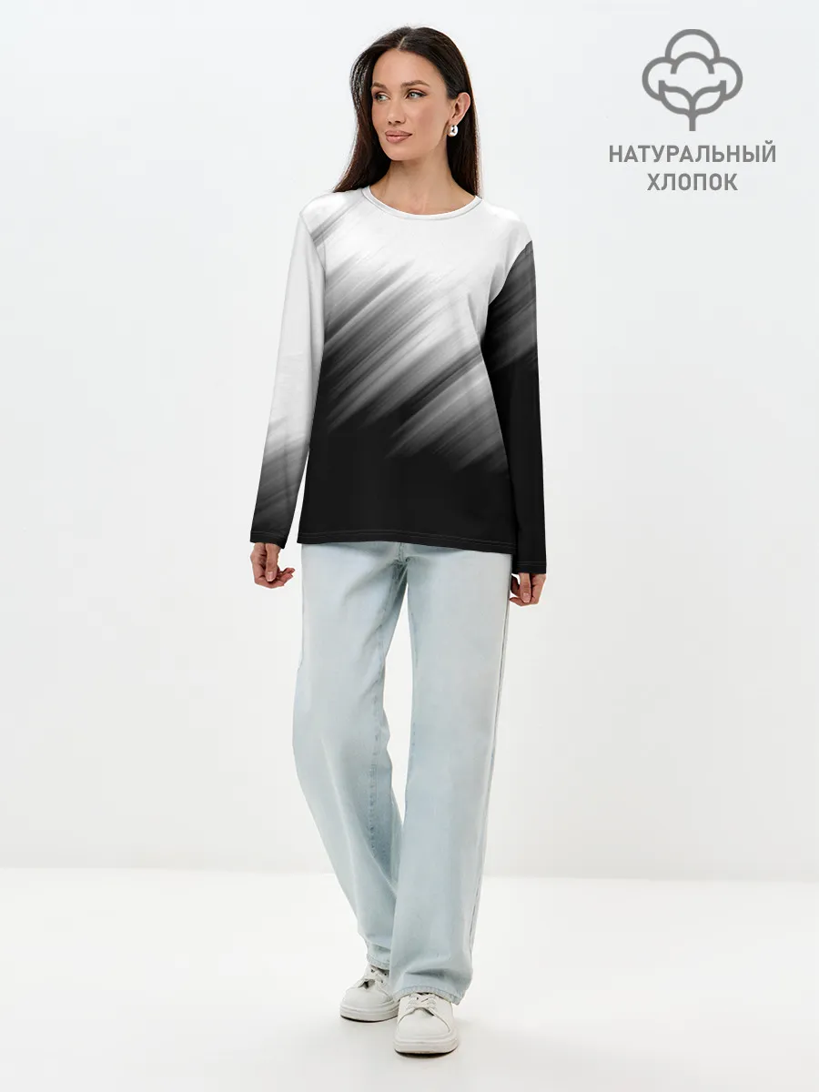Лонгслив женский. Хлопок / ПОЛОСЫ И НИЧЕГО ЛИШНЕГО